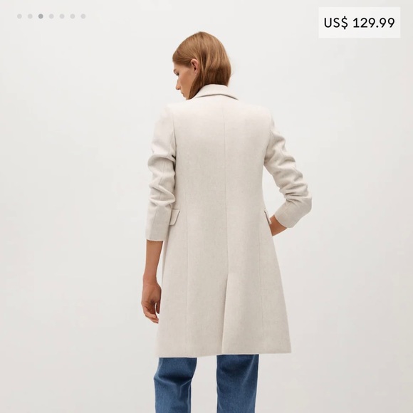 Double-breasted wool coat - Picture 3 of 10